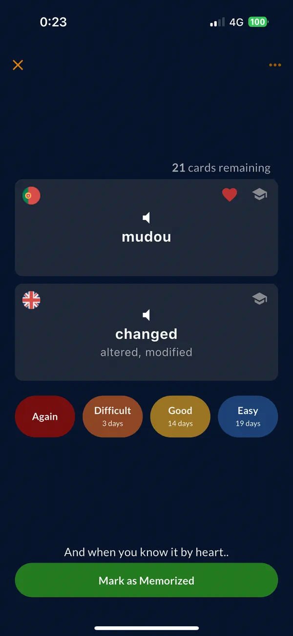 Flashcards in action